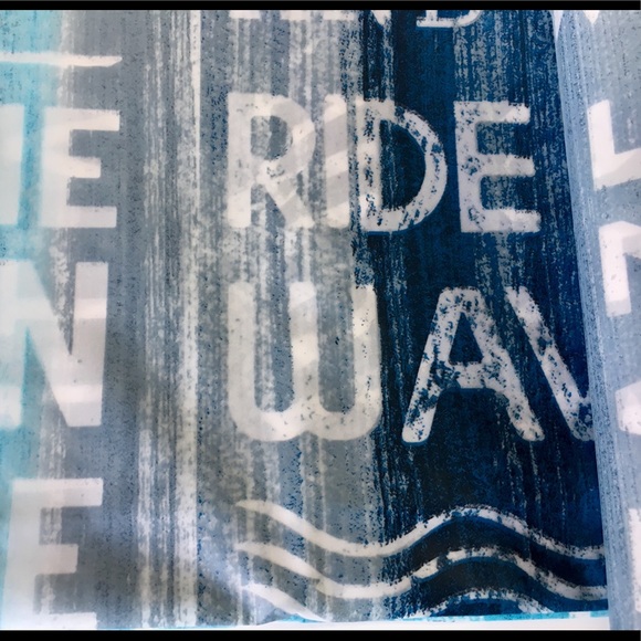 Ocean Rules Peva Shower Curtain Ombré Blue Beach - Picture 6 of 16